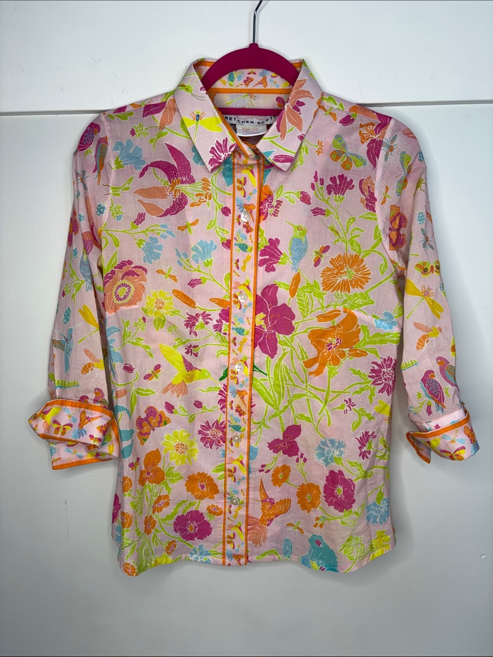 Gretchen Scott Designs Pink Multi Floral Button-Down Shirt